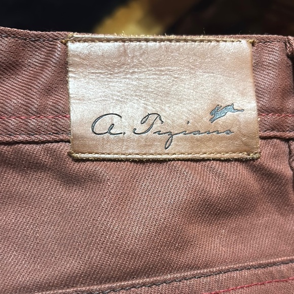 Burgundy Slim Jeans with Glossy Red Paint Effect - Picture 8 of 8